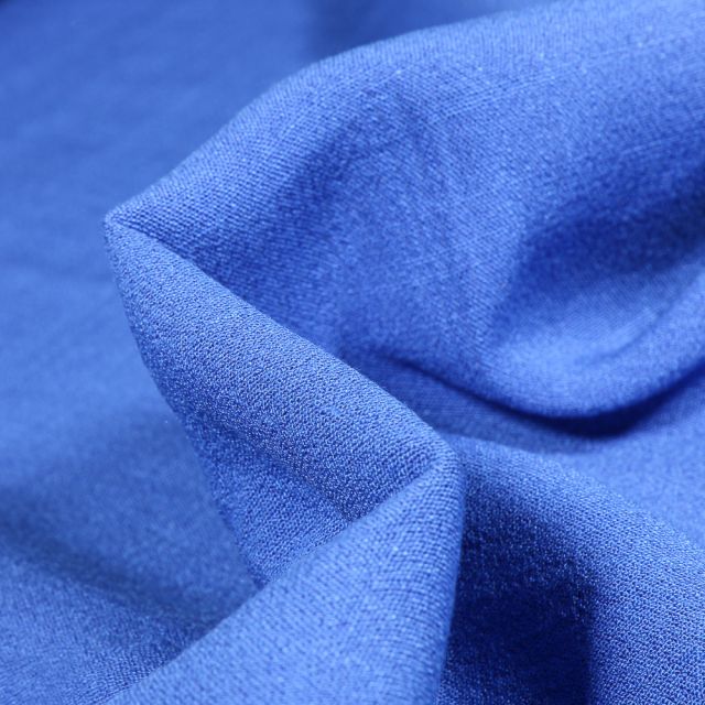 Tissu Viscose texturé uni Maxima Bleu roi