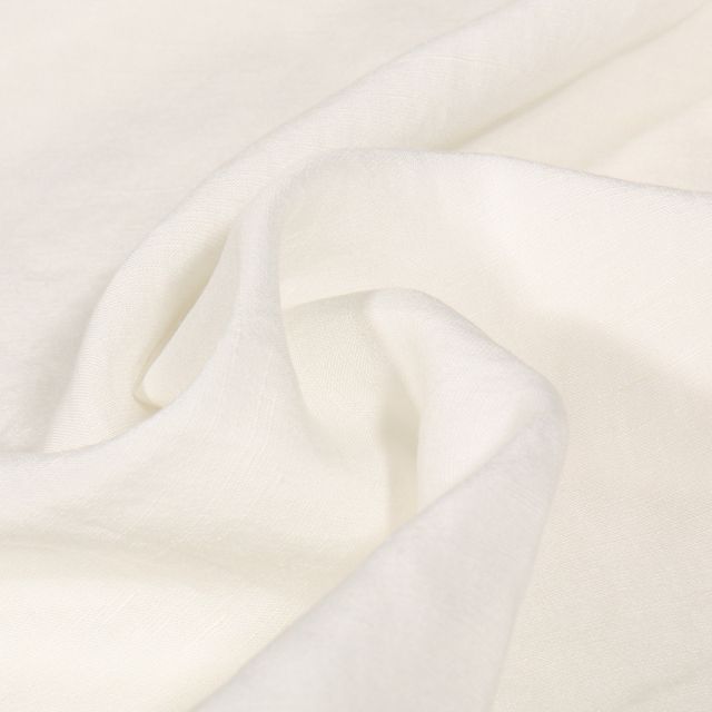 Tissu Viscose Lin Uni Lino sur fond Blanc