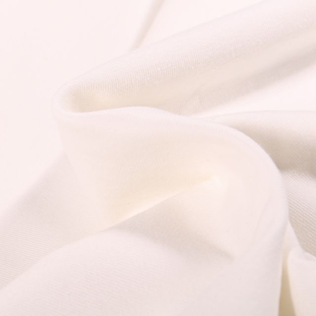 Tissu Jersey Coton Bio uni Blanc cassé