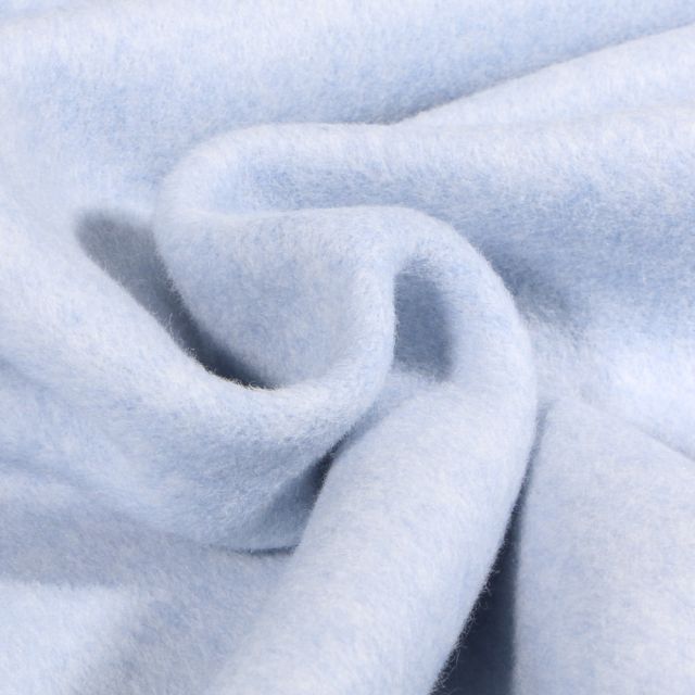 Tissu Polaire Coton Bio uni Bleu ciel