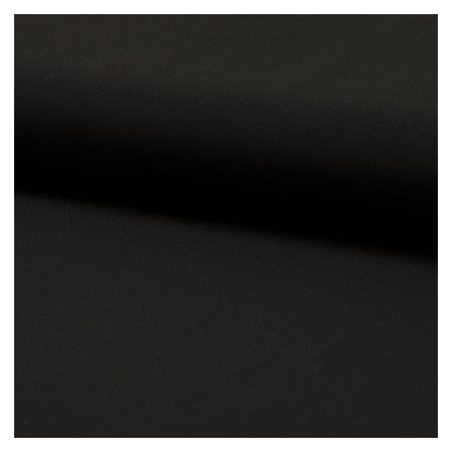 Tissu Gabardine légère uni Noir - Par 10 cm
