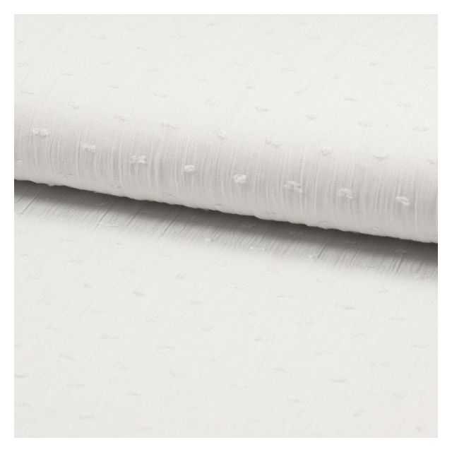 Tissu Plumetis Crépon de viscose Blanc - Par 10 cm