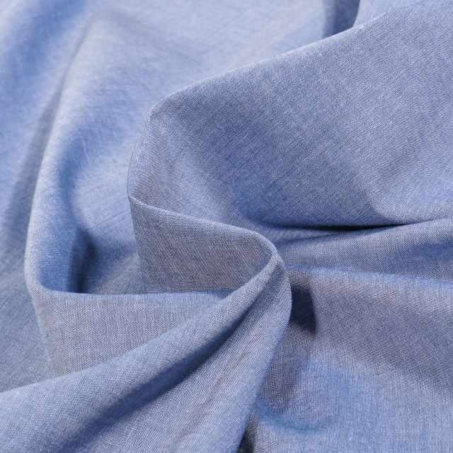 Tissu Chambray léger Néo sur fond Bleu