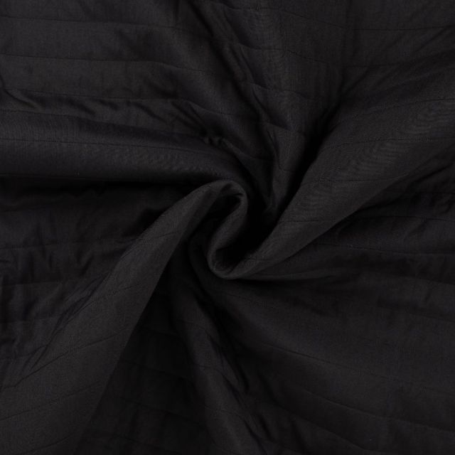 Tissu Coupe-Vent Matelassé uni Noir