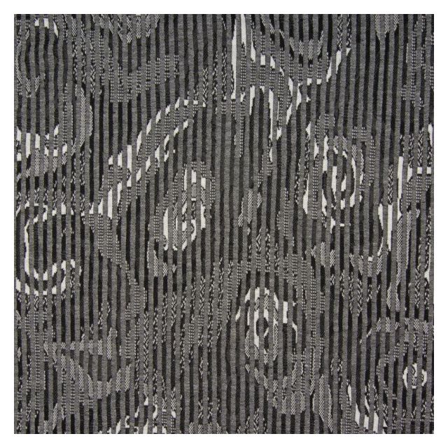 Tissu Jersey Jacquard  Formes abstraites sur fond Gris anthracite - Par 10 cm