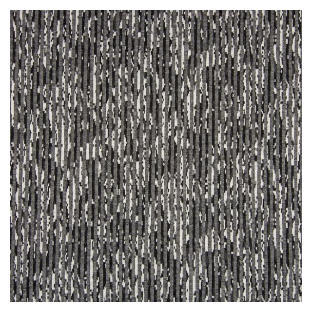 Tissu Jersey Jacquard  Rayures noires et blanches sur fond Gris anthracite - Par 10 cm