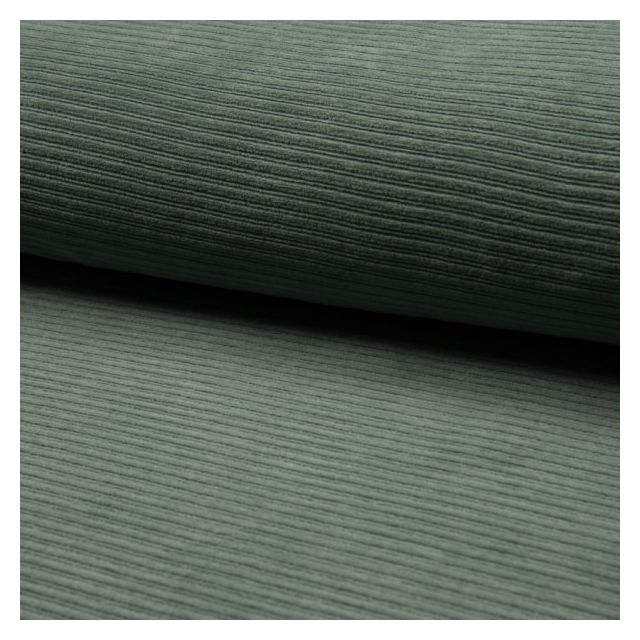 Tissu Jersey Côtelé Aspect Velours DUSTY MINT sur fond Vert d'eau - Par 10 cm