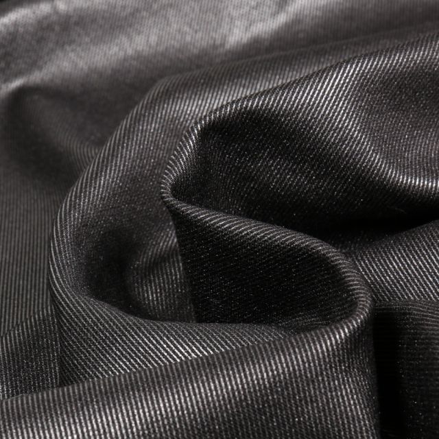 Tissu Jersey Milano Effet simili cuir sur fond Noir