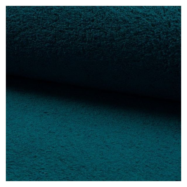 Tissu Eponge légère 320 g/m² Bleu pétrole - Par 10 cm