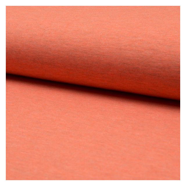 Tissu Jersey Coton Chiné Orange - Par 10 cm