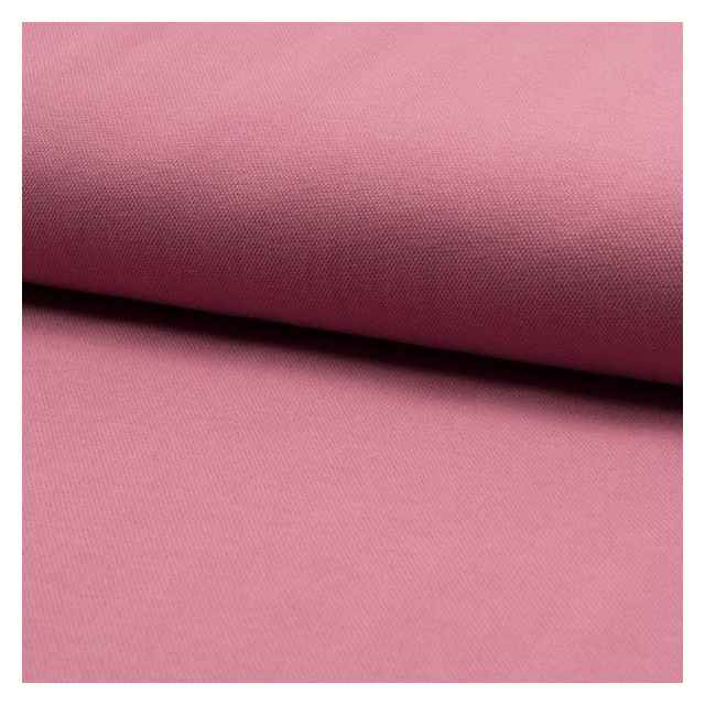 Tissu Jersey Piqué de coton spécial Polo Vieux rose - Par 10 cm
