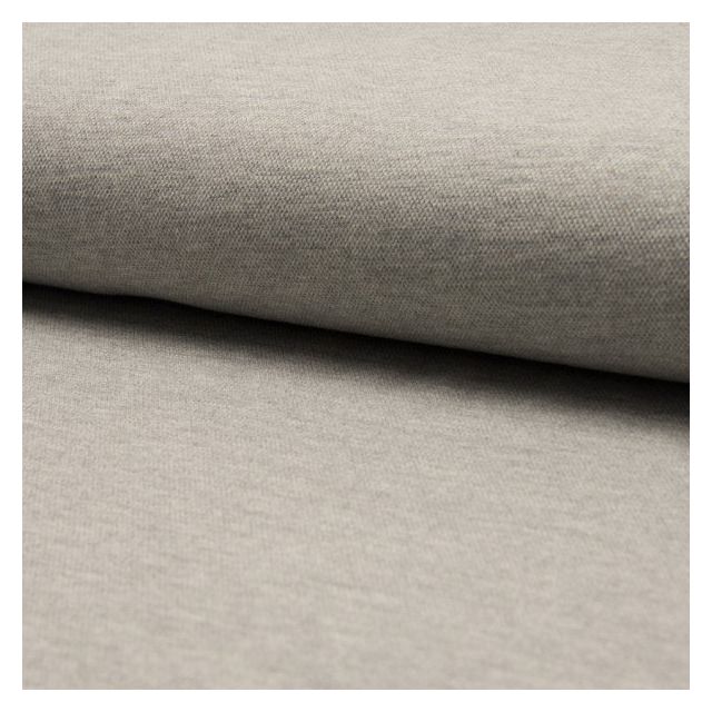Tissu Jersey Piqué de coton spécial Polo Gris clair chiné - Par 10 cm