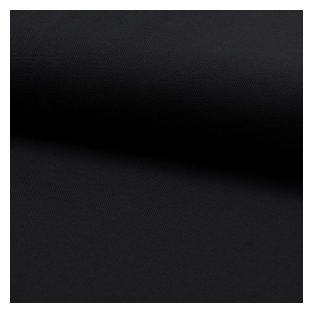 Tissu Jersey Piqué de coton spécial Polo Noir - Par 10 cm