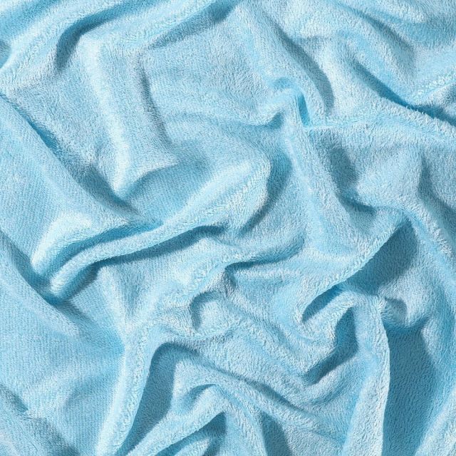 Tissu Eponge Bébé Bambou Tout doux Bleu tendre - Par 10 cm