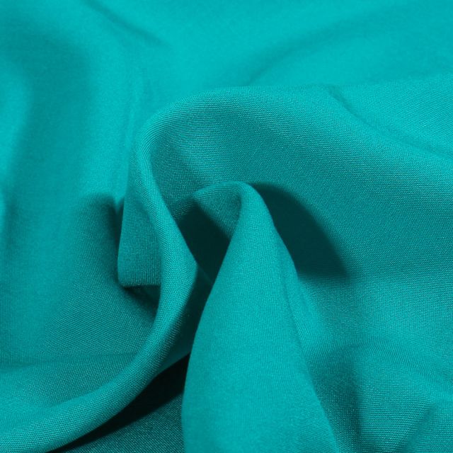 Tissu Viscose uni Poppy Bleu turquoise
