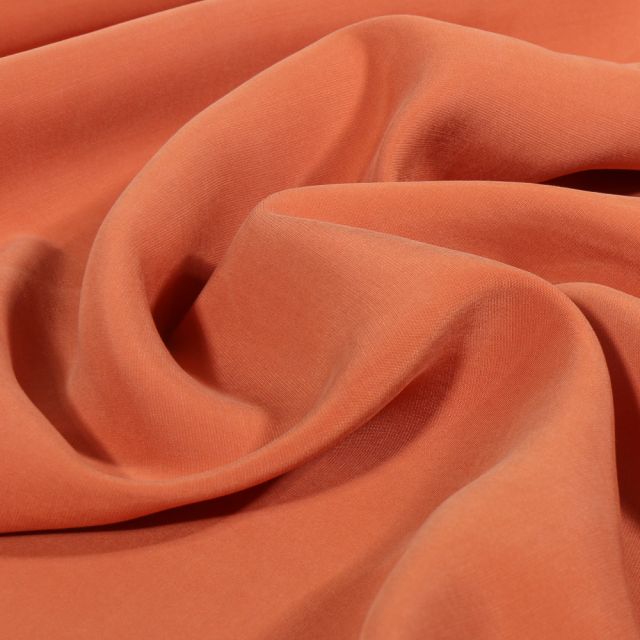 Tissu Viscose aspect soie uni Orange