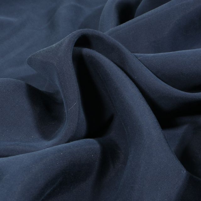 Tissu Viscose aspect soie uni Bleu marine