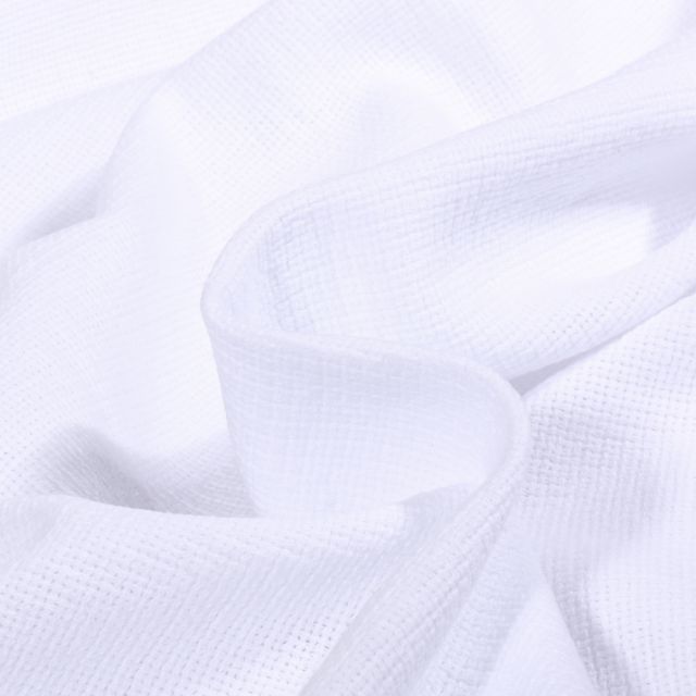 Tissu Etamine de Coton uni Blanc