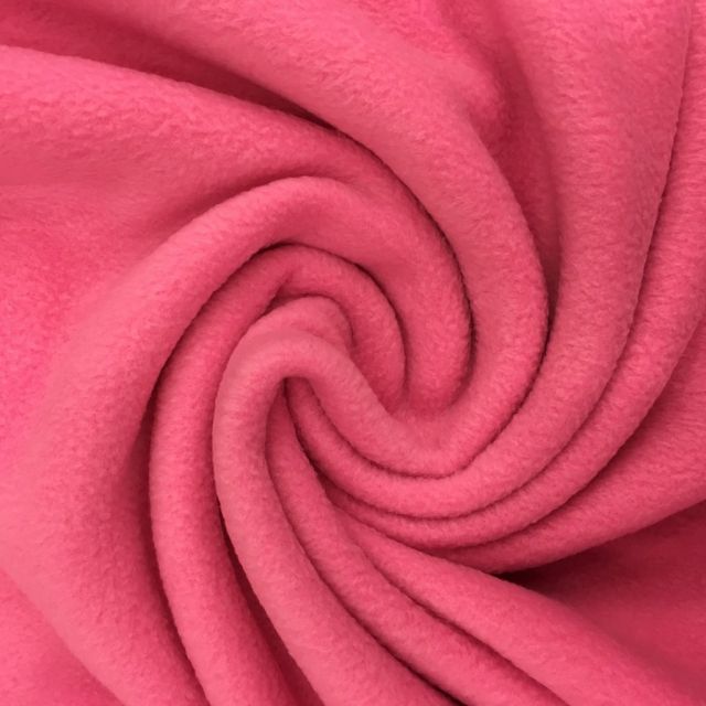Tissu Polaire uni Rose - Par 10 cm