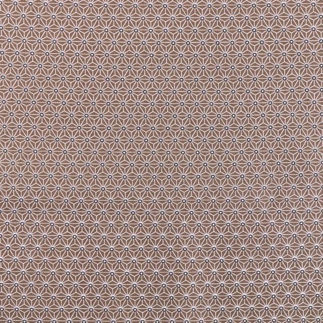 Tissu Coton Enduit Saki Taupe - Par 10 cm