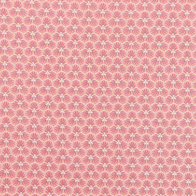 Tissu Coton Enduit Riad Rose - Par 10 cm