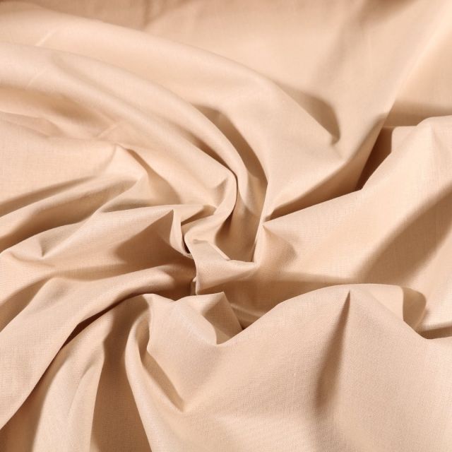 Tissu Coton uni Grande largeur 280cm Santorin Beige - Par 10 cm