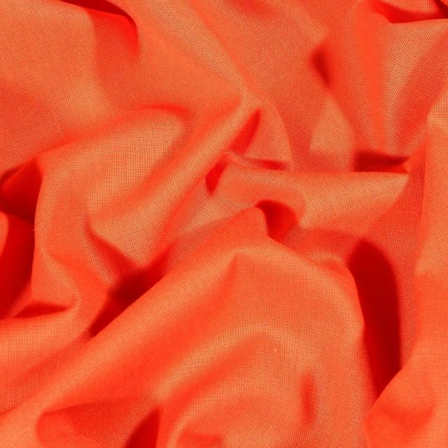 Tissu Coton uni Grande largeur 280cm Santorin Orange - Par 10 cm