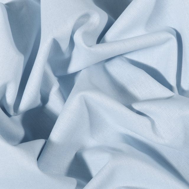 Tissu Coton uni Grande largeur 280cm Santorin Bleu ciel - Par 10 cm