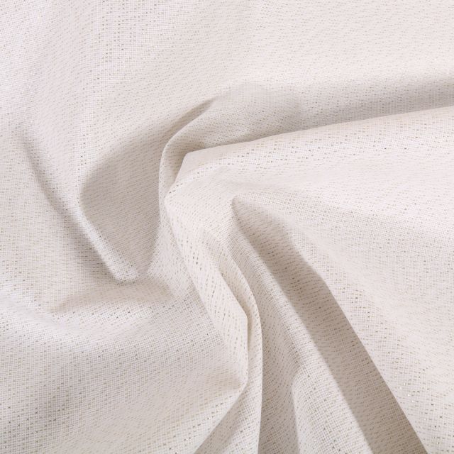 Tissu Toile de coton Enduit Lurex uni Cubex Blanc