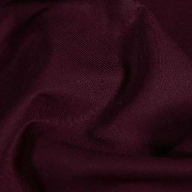 Tissu Coton Satiné extensible Prune - Par 10 cm