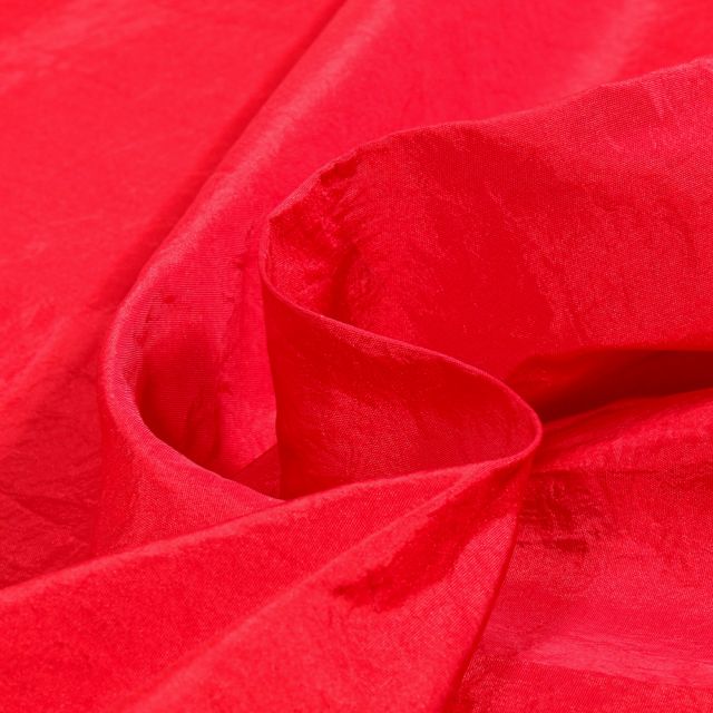 Tissu Taffetas d'habillement Froissé Rouge
