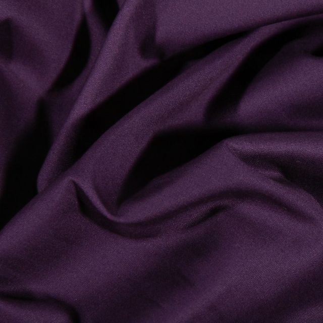 Tissu Popeline de coton Uni Violet foncé - Par 10 cm