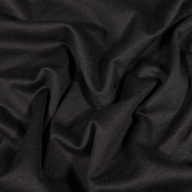 Tissu Jersey Milano uni Noir - Par 10 cm
