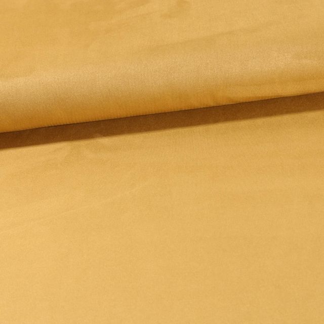 Tissu Suédine Elasthanne aspect Daim uni Jaune Moutarde - Par 10 cm