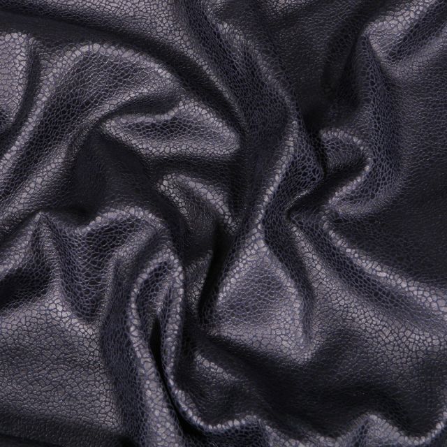 Tissu Suédine Jersey uni aspect daim Bleu marine - Par 10 cm