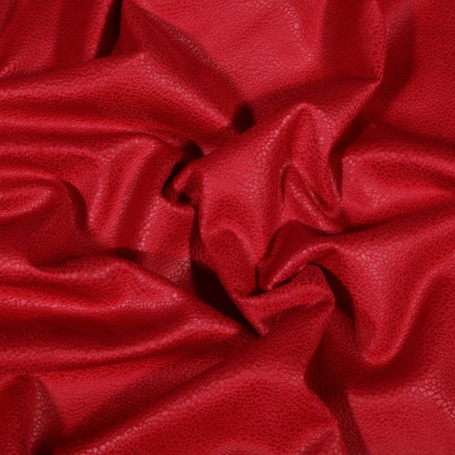 Tissu Suédine Jersey uni aspect daim Rouge foncé - Par 10 cm