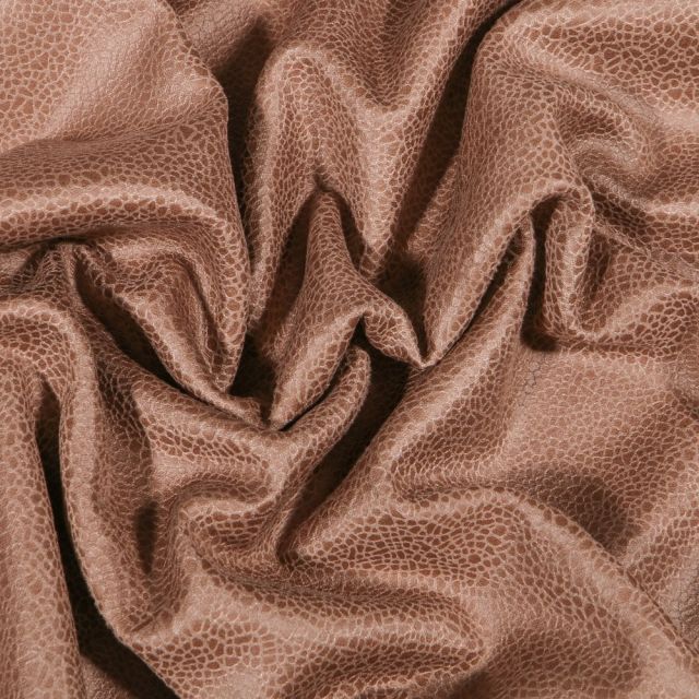 Tissu Suédine Jersey uni aspect daim Taupe - Par 10 cm
