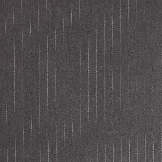 Tissu Gabardine de Viscose Rayures Blanches sur fond Gris foncé - Par 10 cm