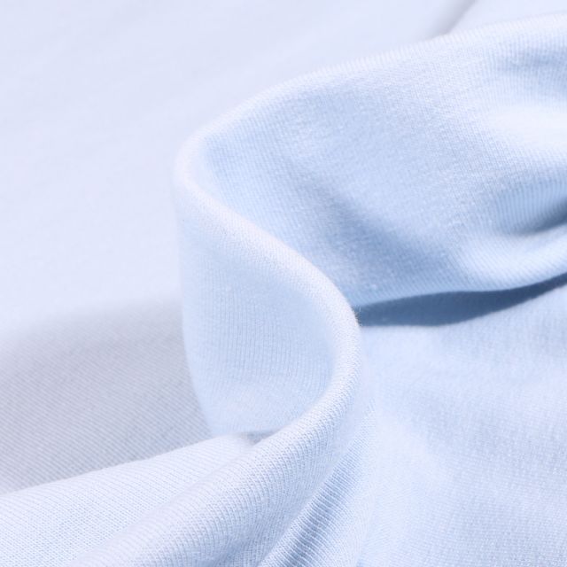 Tissu Jersey coton Bio Uni envers bouclettes Bleu ciel