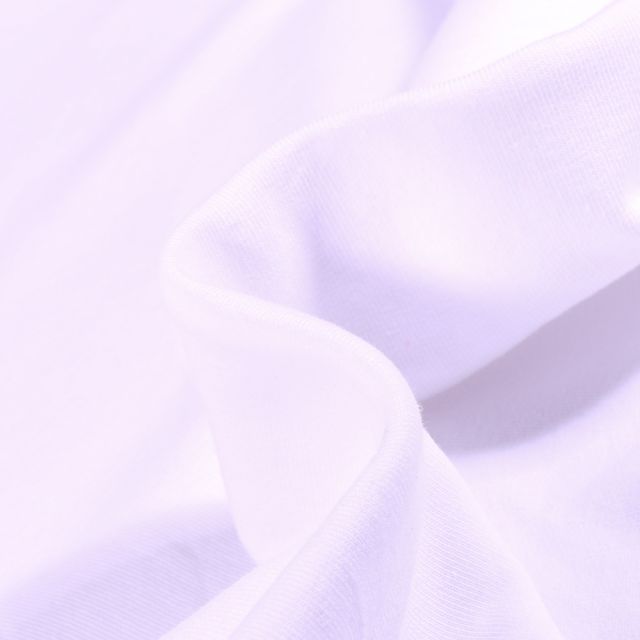 Tissu Jersey coton Bio Uni envers bouclettes Blanc