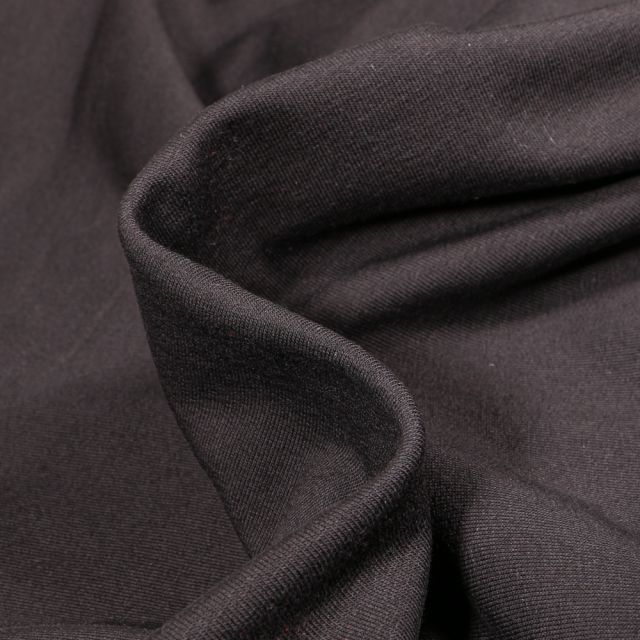 Tissu Jersey Coton Bio Uni envers bouclettes Noir