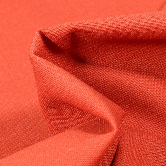 Tissu Coton Lin uni Orange