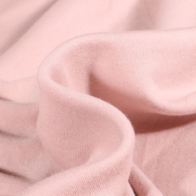 Tissu Jersey uni 100% Coton Rose pâle