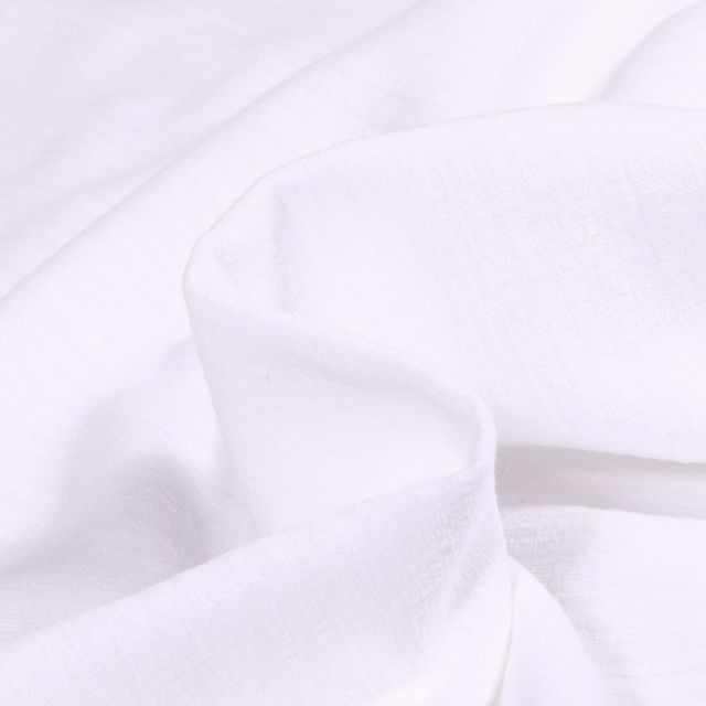 Tissu Gaze de coton uni Blanc