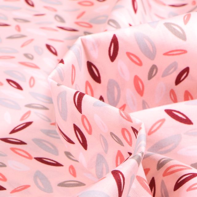 Tissu Coton imprimé LittleBird Pétales camaieu rose sur fond Rose