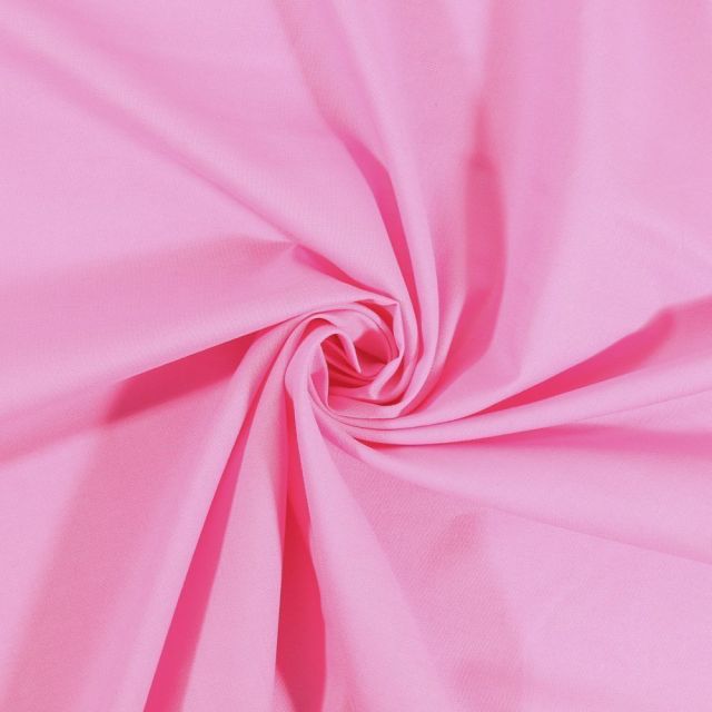 Tissu Coton uni Rose - Par 10 cm