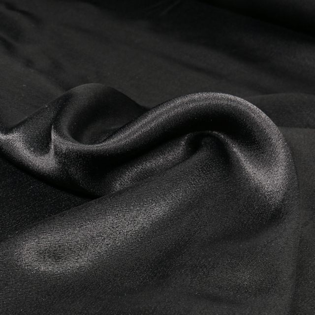 Tissu Satin de Viscose Dimara Noir