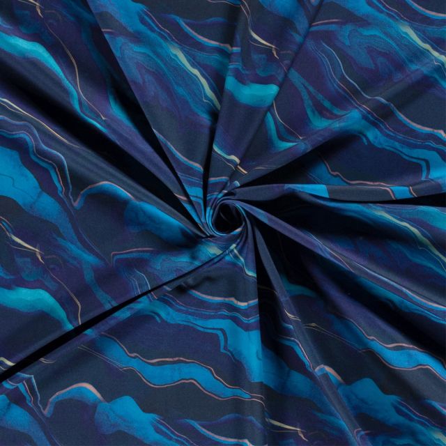 Tissu Jersey Sportswear  Marina sur fond Bleu foncé