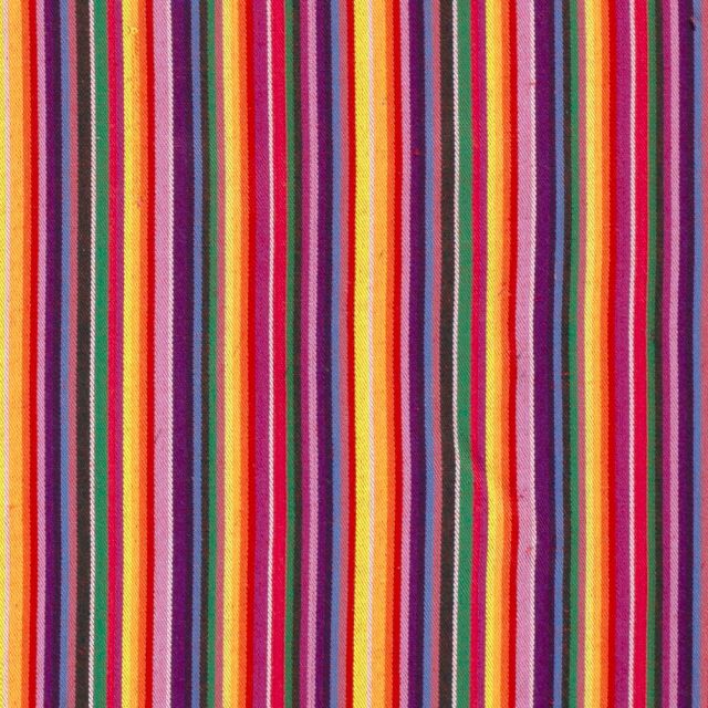 Tissu Jacquard Mexicain Rayé sur fond Multicolore