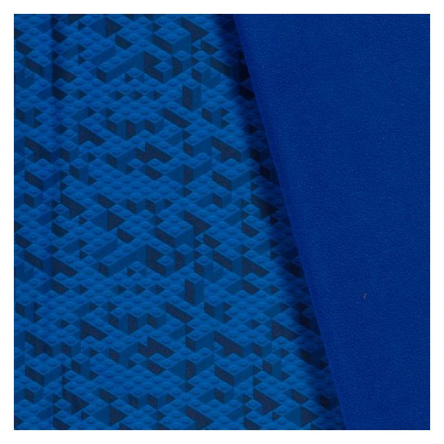Tissu Softshell Digital Lego sur fond Bleu roi